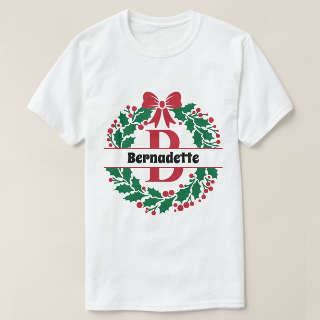 Camiseta Navidades escribieron la letra B del nombre de la  (Diseño del anverso)