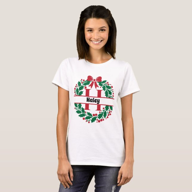 Camiseta Navidades escribieron la letra H del nombre de la  (Anverso completo)