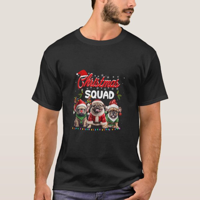 Camiseta Navidades Escuadrón Bulldog Santa Reindeer Elf Mer (Anverso)