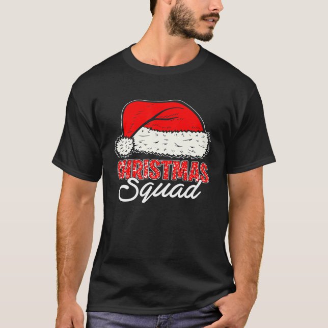 Camiseta Navidades Escuadrón de la familia de Sombreros de  (Anverso)