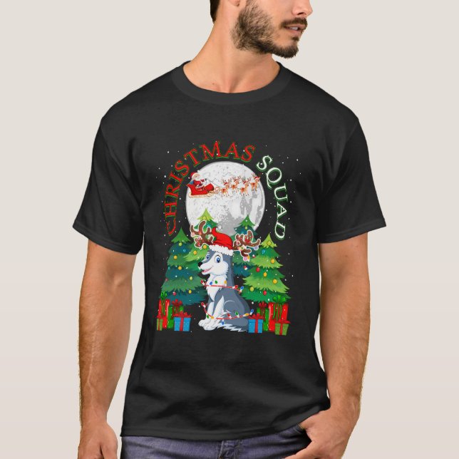 Camiseta Navidades Escuadrón de niños amantes del lobo reno (Anverso)