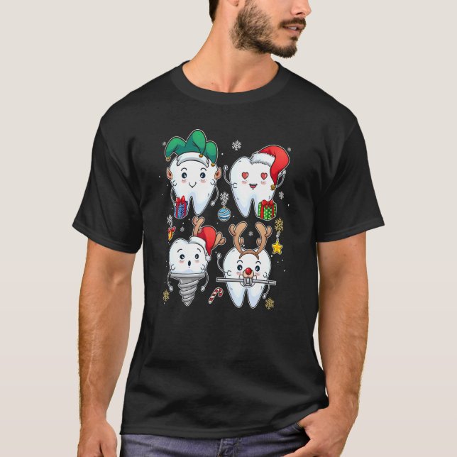 Camiseta Navidades Escuadrón dental Santa Dientes Higienis  (Anverso)