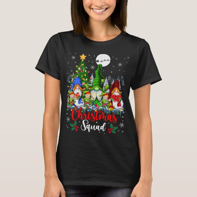 Camiseta Navidades Escuadrón Tres Gnomes Santa Elf Árbol de (Anverso)