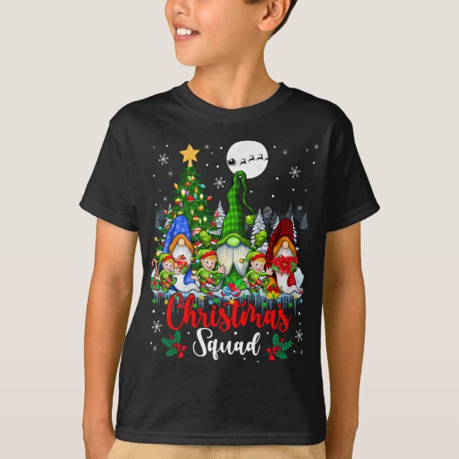 Camiseta Navidades Escuadrón Tres Gnomes Santa Elf Árbol de (Anverso)
