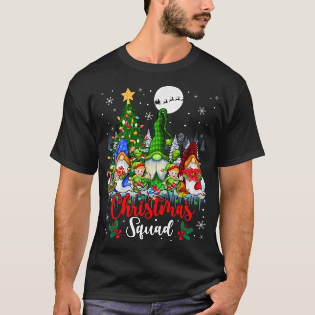 Camiseta Navidades Escuadrón Tres Gnomes Santa Elf Árbol de (Anverso)
