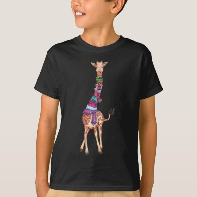 Camiseta Navidades escuetos Scarf Giraffe (Anverso)