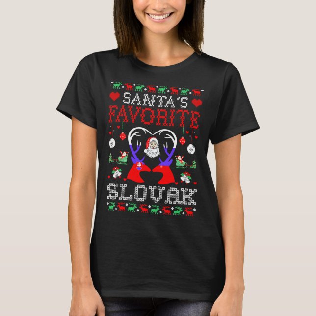 Camiseta Navidades eslovacos favoritos de Santa Lucía Suéte (Anverso)