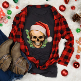 Camiseta Navidades espeluznantes de Santa Skull