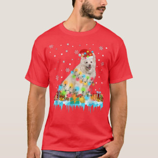 Camiseta Navidades estadounidenses de árbol de perros esqui