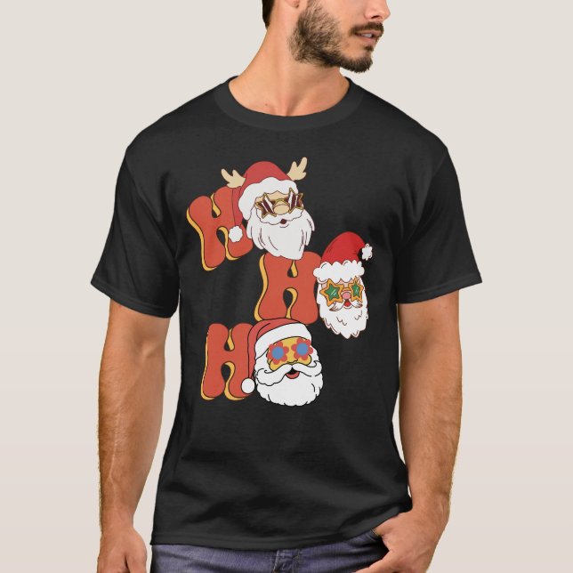 Camiseta Navidades estilo retro - Ho Ho Ho (Anverso)