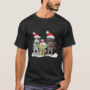 Camiseta Navidades-estrellas divertida Santa Sci Wars-Xmas 