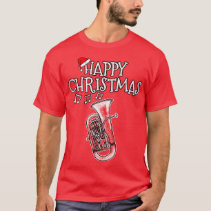 Camiseta Navidades Eufonio Brass Músico Santa Hat Xmas