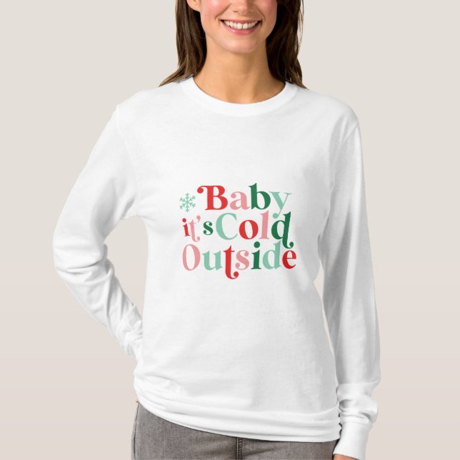 Camiseta Navidades exteriores fríos y modernos (Anverso)