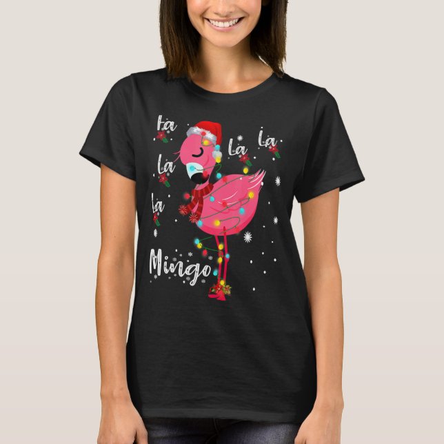 Camiseta Navidades Fa La Mingo Flamingo Cute Flamingo Te (Anverso)