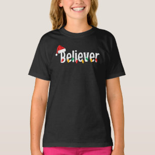 Camiseta Navidades Faith Believer Luces navideñas de Sant