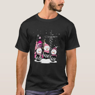 Camiseta Navidades Faith Hope Love Snowman Funny Xmas Pink