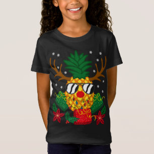 Camiseta Navidades Familia obsequia a renos venado con piña