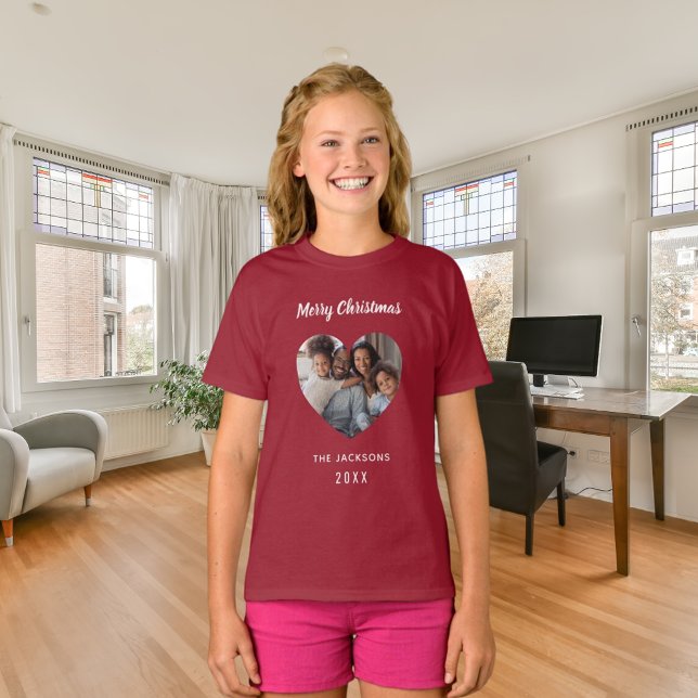 Camiseta Navidades familia roja foto chica de nombre de cor (Subido por el creador)