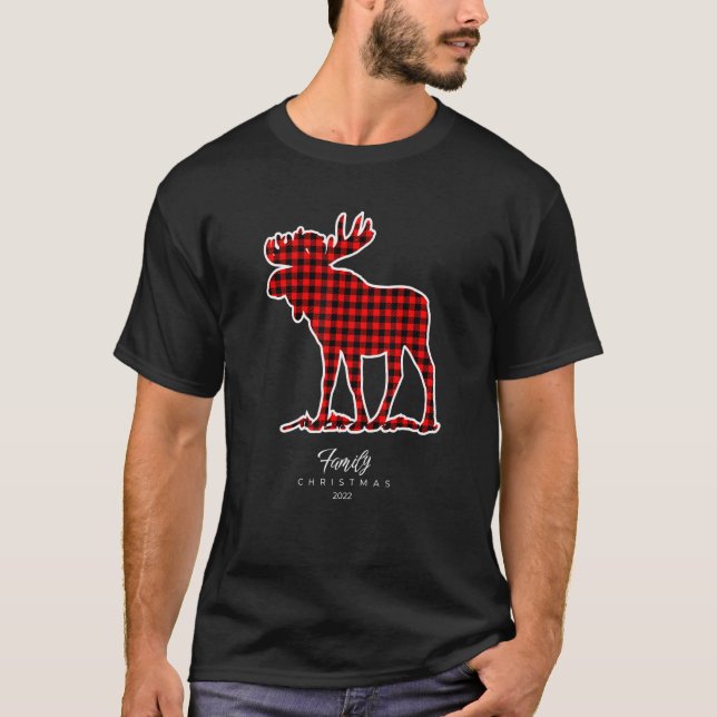 Camiseta Navidades familiares 2022 Moos rojos negros cubier (Anverso)