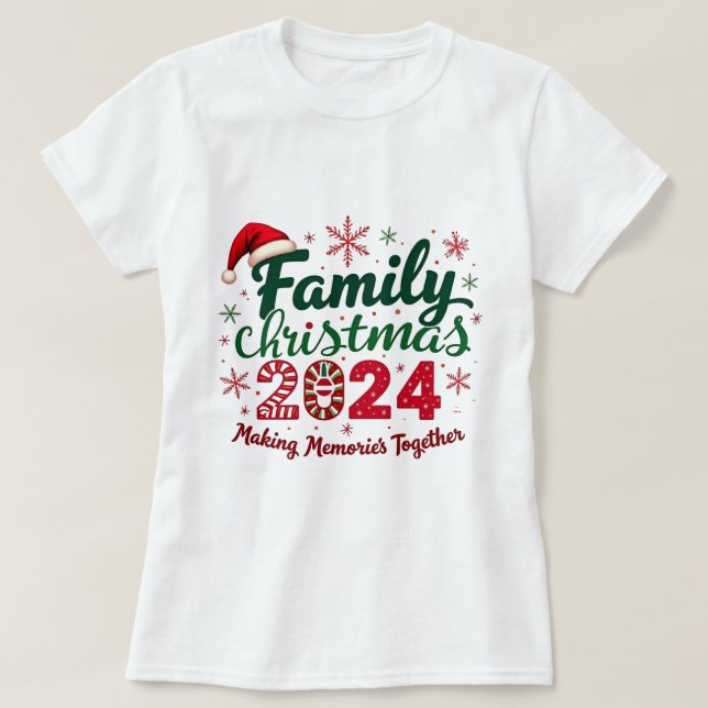 Camiseta Navidades familiares 2024 Reuniendo Recuerdos (Diseño del anverso)