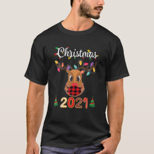 Camiseta Navidades familiares coincidentes 2021 Máscara cua