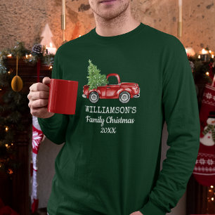 Camiseta Navidades familiares de camionetas antiguas person