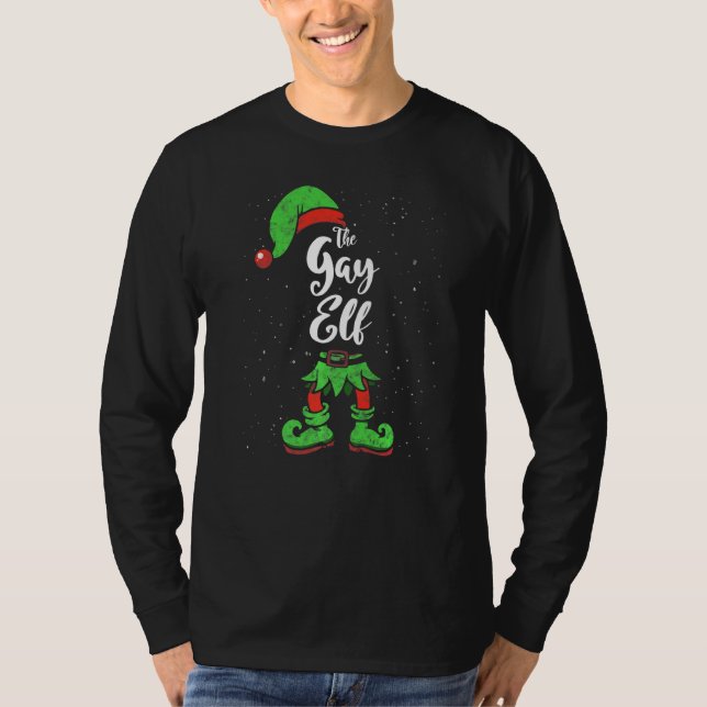 Camiseta Navidades familiares de Gay Elf que coinciden con  (Anverso)