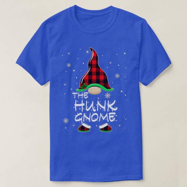 Camiseta Navidades familiares de Hunk Gnome Buffalo Plaid q (Diseño del anverso)