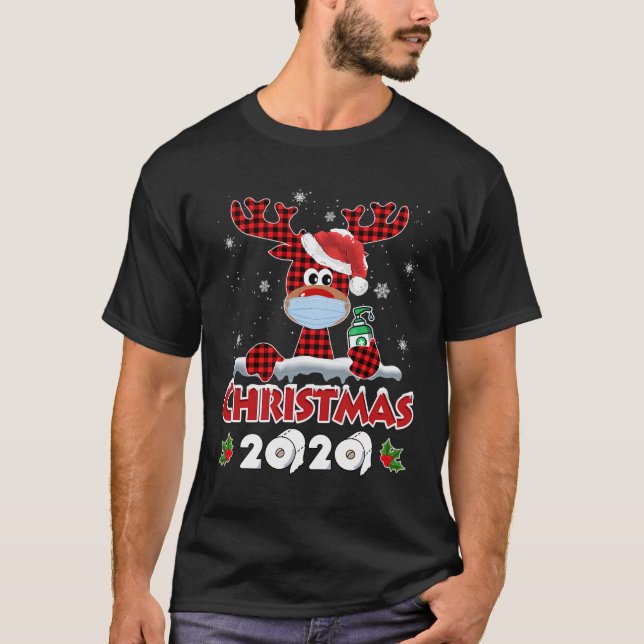 Camiseta Navidades familiares de la máscara de reno de Rudo (Anverso)