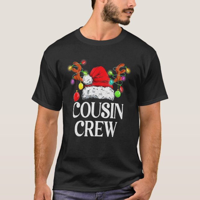 Camiseta Navidades familiares de la tripulación de un primo (Anverso)