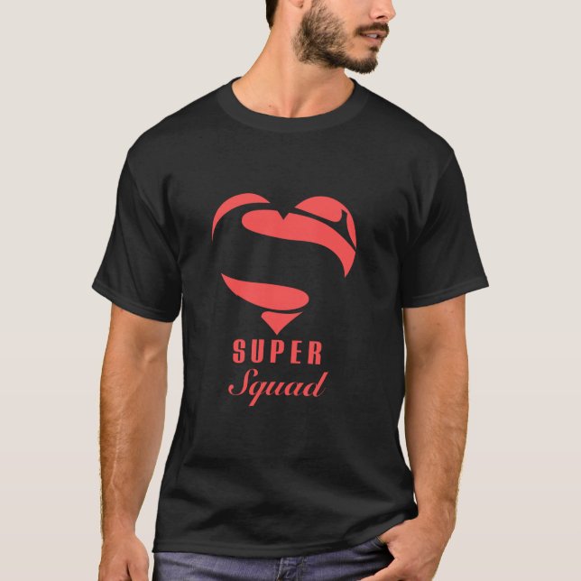 Camiseta Navidades familiares de superhéroes Super Squad Co (Anverso)