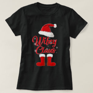 Camiseta navidades familiares de wifey claus a la par