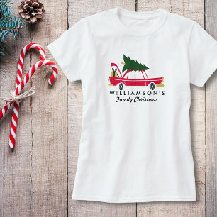Camiseta Navidades familiares divertidos traen árbol de nav
