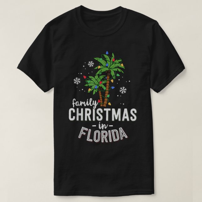 Camiseta Navidades Familiares En Florida Palm Trees Xmas Be (Diseño del anverso)