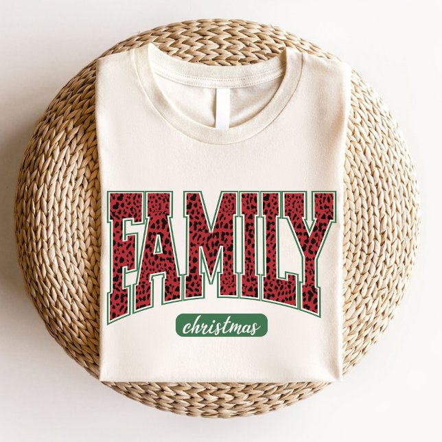 Camiseta Navidades familiares Leopard Print Vintage (Family Christmas Leopard Print Vintage T-Shirt)