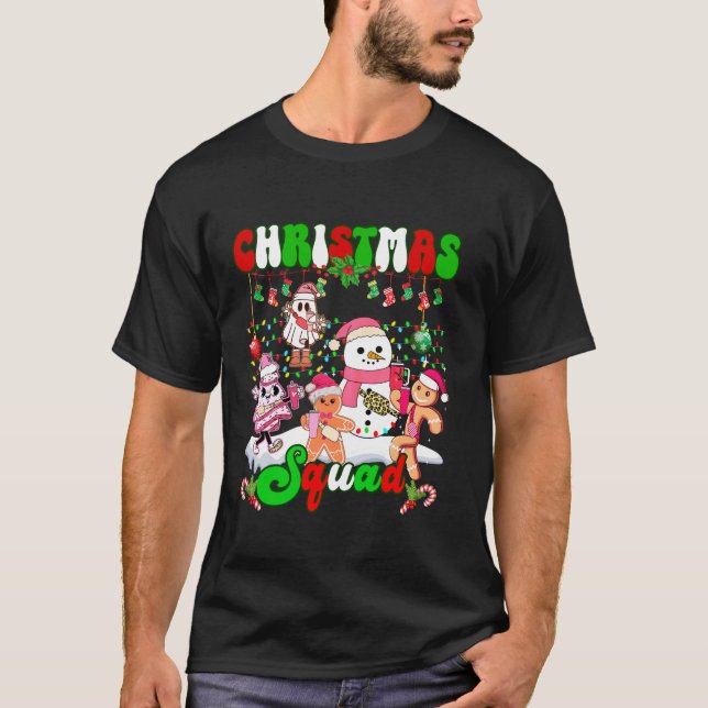 Camiseta Navidades familiares Squad Funny Boujee Gingerbrea (Anverso)