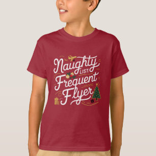Camiseta Navidades familiares Tees Naughty List Frecuent Fl
