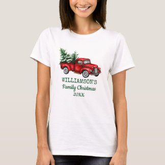 Camiseta Navidades familiares ventilaron camionetas rojas p