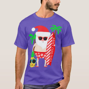 Camiseta Navidades Famosos De Santa Surf Hawái En Julio Tro
