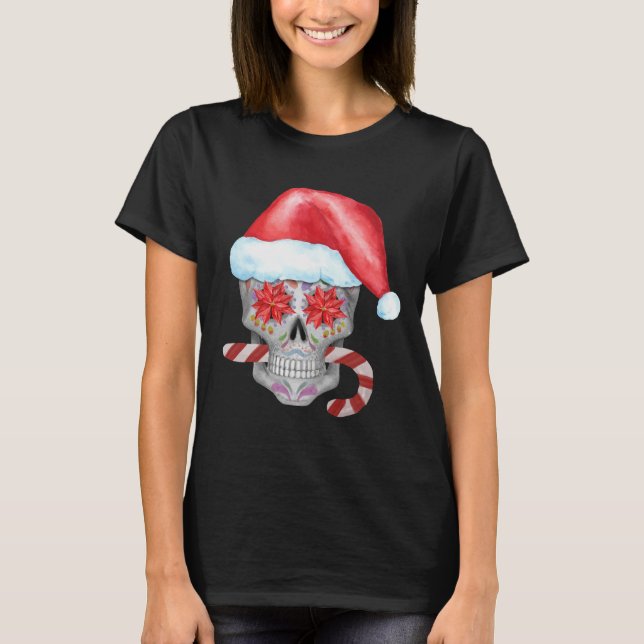 Camiseta Navidades fantasmagóricos se desmoronan usando San (Anverso)
