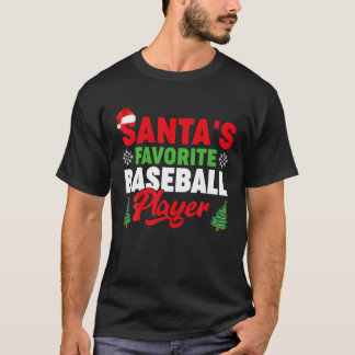 Camiseta Navidades favoritos de beisbol en Santa Claus