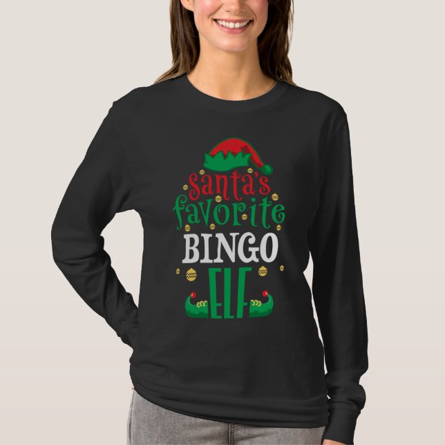 Camiseta Navidades favoritos de Bingo Elf de Santa (Anverso)
