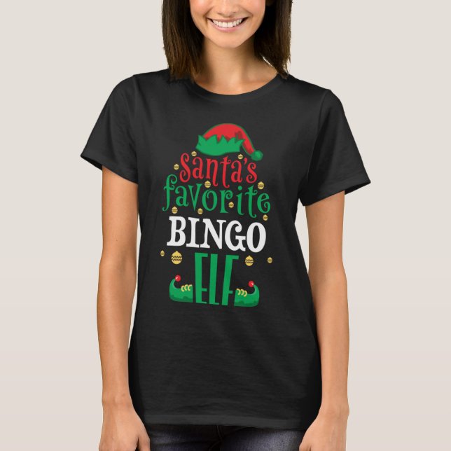 Camiseta Navidades favoritos de Bingo Elf de Santa (Anverso)
