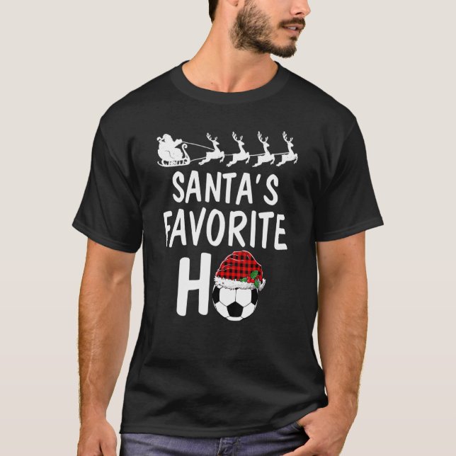 Camiseta Navidades favoritos de Santa Roja Santa Red Plaid  (Anverso)