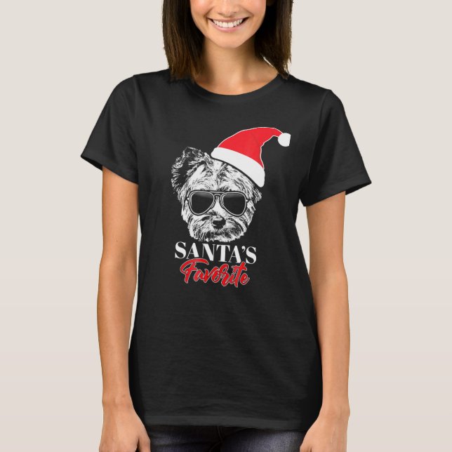 Camiseta Navidades favoritos de Yorkshire Terrier Santas (Anverso)