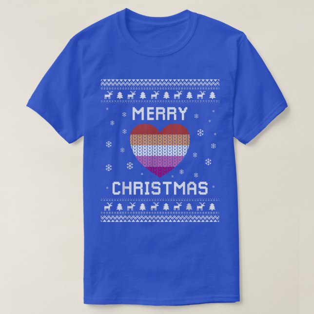 Camiseta Navidades feas lesbianas sudan feriado de mujeres  (Diseño del anverso)