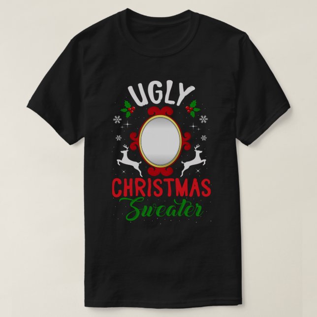 Camiseta Navidades feas y graciosas sudan con hombres espej (Diseño del anverso)