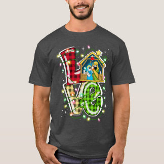 Camiseta Navidades felices aman la Natividad Laurie Furnell