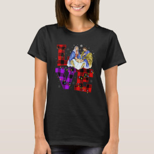 Camiseta Navidades felices aman la Natividad Laurie Furnell