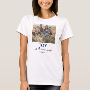 Camiseta Navidades felices añaden el nombre de familia foto